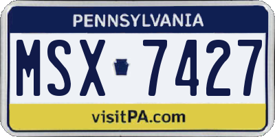 PA license plate MSX7427