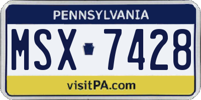 PA license plate MSX7428