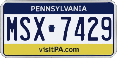 PA license plate MSX7429
