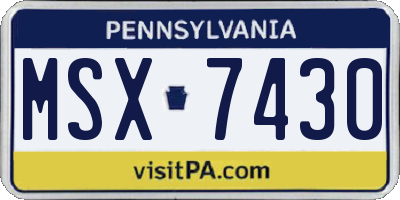 PA license plate MSX7430