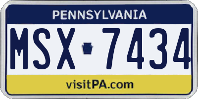 PA license plate MSX7434