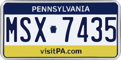 PA license plate MSX7435