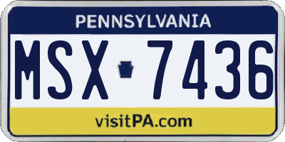 PA license plate MSX7436