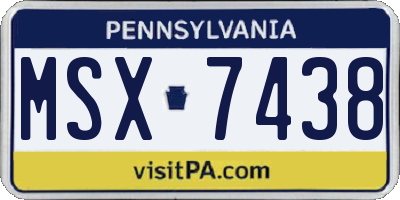 PA license plate MSX7438