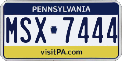 PA license plate MSX7444