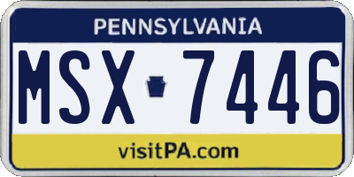 PA license plate MSX7446