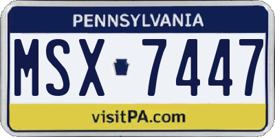 PA license plate MSX7447