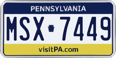 PA license plate MSX7449