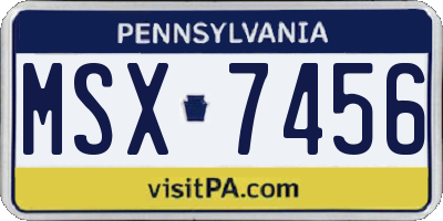 PA license plate MSX7456