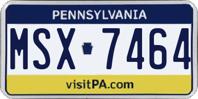 PA license plate MSX7464