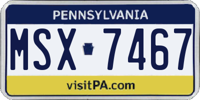 PA license plate MSX7467