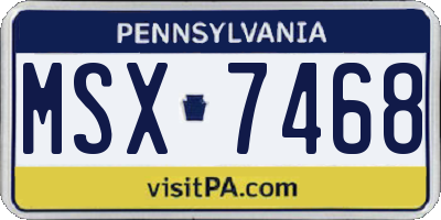 PA license plate MSX7468