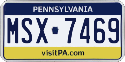 PA license plate MSX7469