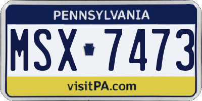 PA license plate MSX7473