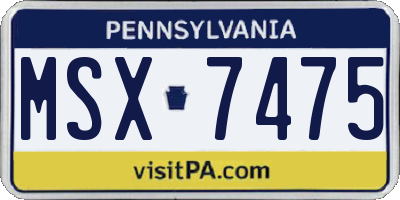 PA license plate MSX7475