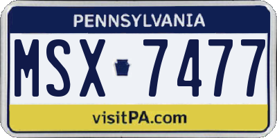 PA license plate MSX7477