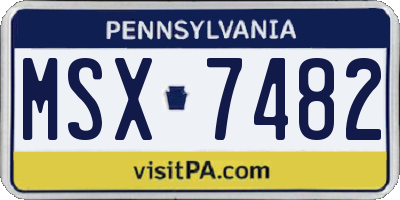 PA license plate MSX7482