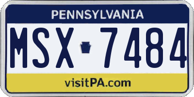 PA license plate MSX7484