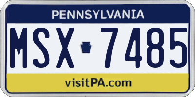 PA license plate MSX7485