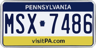PA license plate MSX7486