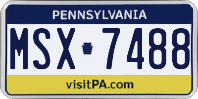 PA license plate MSX7488