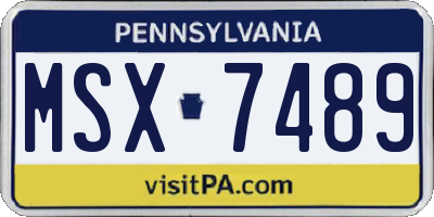 PA license plate MSX7489