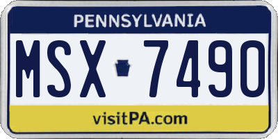 PA license plate MSX7490