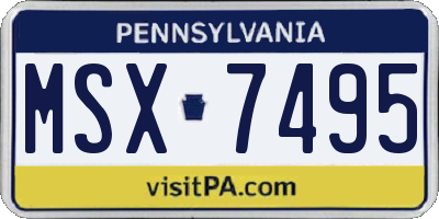 PA license plate MSX7495