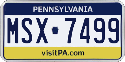PA license plate MSX7499