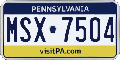 PA license plate MSX7504
