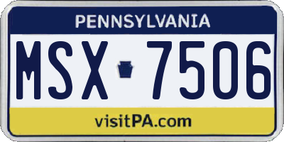 PA license plate MSX7506