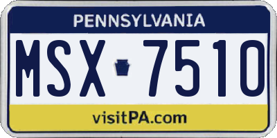 PA license plate MSX7510