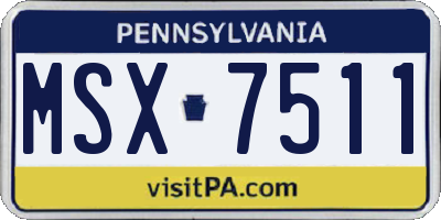 PA license plate MSX7511