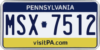 PA license plate MSX7512