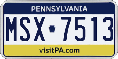 PA license plate MSX7513