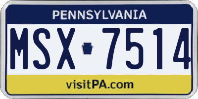 PA license plate MSX7514