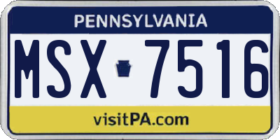 PA license plate MSX7516
