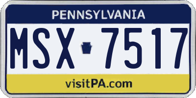 PA license plate MSX7517