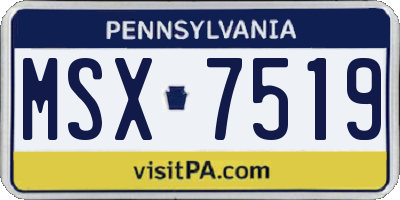 PA license plate MSX7519
