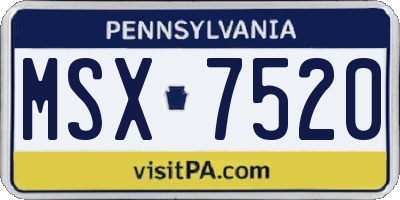 PA license plate MSX7520
