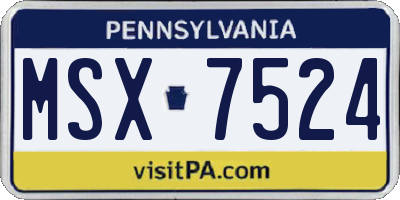 PA license plate MSX7524