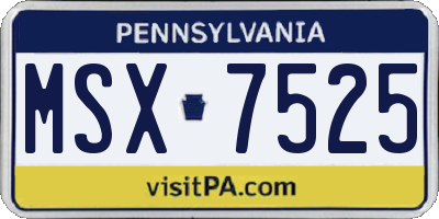 PA license plate MSX7525