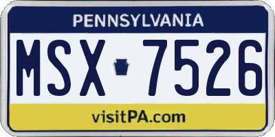 PA license plate MSX7526