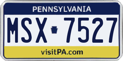 PA license plate MSX7527