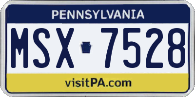 PA license plate MSX7528