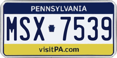 PA license plate MSX7539