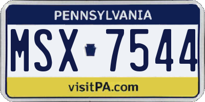 PA license plate MSX7544