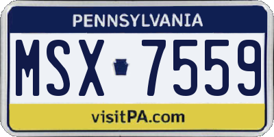 PA license plate MSX7559