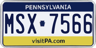 PA license plate MSX7566