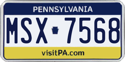 PA license plate MSX7568
